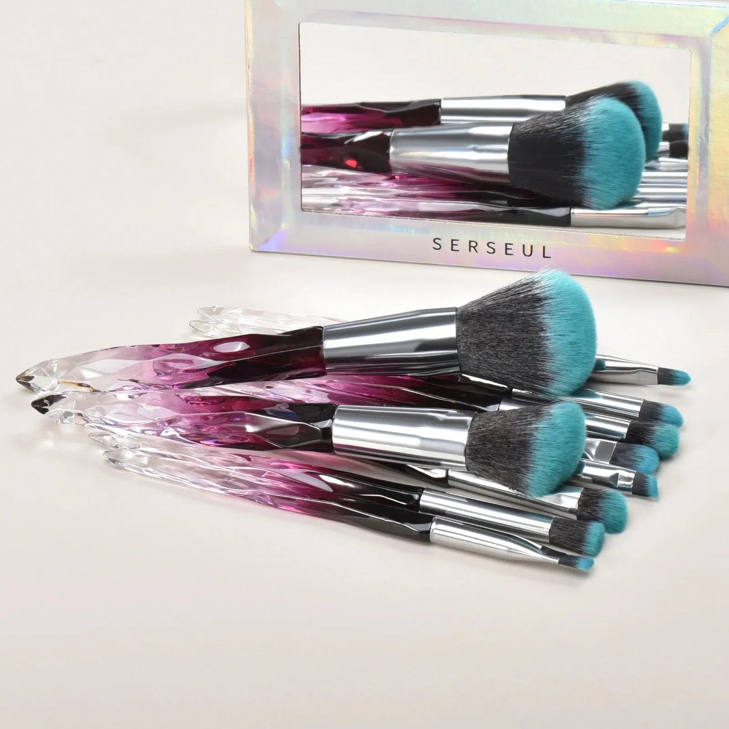 5/10 makeup brushes, crystal-textured makeup brush set, loose powder contouring eyeshadow suitable for ladies/girls