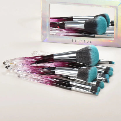 5/10 makeup brushes, crystal-textured makeup brush set, loose powder contouring eyeshadow suitable for ladies/girls
