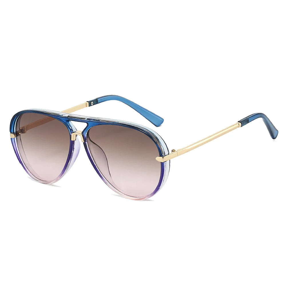 Trendy Oversized Pilot Sunglasses Women Men Vintage Retro Classic Designer Sun Glasses UV400 Protection Fashion Ladies Shades