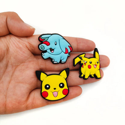 Random 10-100Pcs Potdemiel Pokémon Series Shoe Charms For Sandals,Shoe Decoration Accessories Shoe Pins Great Gift For Men Women