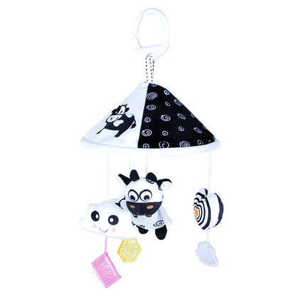 Black and White High Contrast Baby Toys Car Seat Toys for Newborn Hanging  Stroller Toy for 0 12 Months Infant Rattle Toys