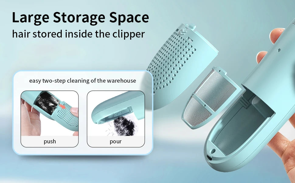 Vacuum Hair Clippers for Kids & Men Rechargeable Cordless Hair Cutting Machine with Safe Ceramic Blade Waterproof Hair Trimmers