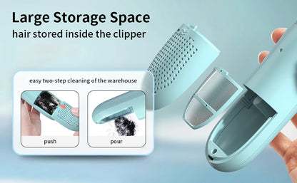 Vacuum Hair Clippers for Kids & Men Rechargeable Cordless Hair Cutting Machine with Safe Ceramic Blade Waterproof Hair Trimmers