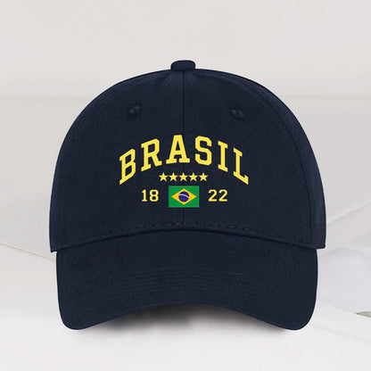 Brazil Flag Five-Star Soft-Top Baseball Cap Stylish Athletic Look Perfect for Daily Match Viewing and Outdoor Sports Great Gift