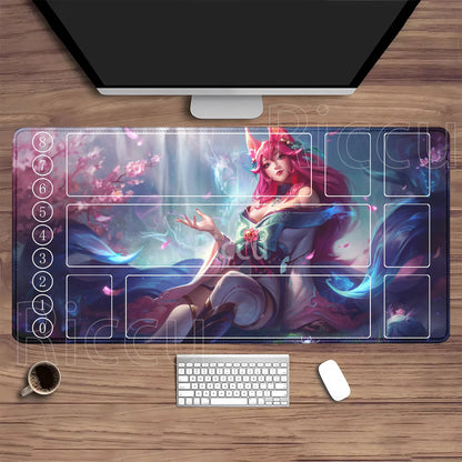 Riftbound LTCG Card playmat League of Mouse Pad Legends Jinx Series LOL 600x350mm overlock Board Game HD Printing XXL Desk Mat
