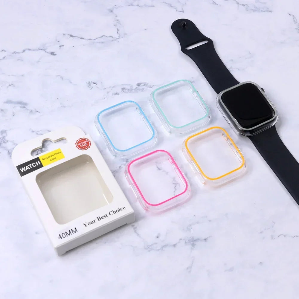 Luminous Cover for Apple Watch Case Ultra 49mm 45mm 44mm 41mm 40mm Hard PC Bumper Protective Frame iWatch 8 7 6 5 SE Accessorie