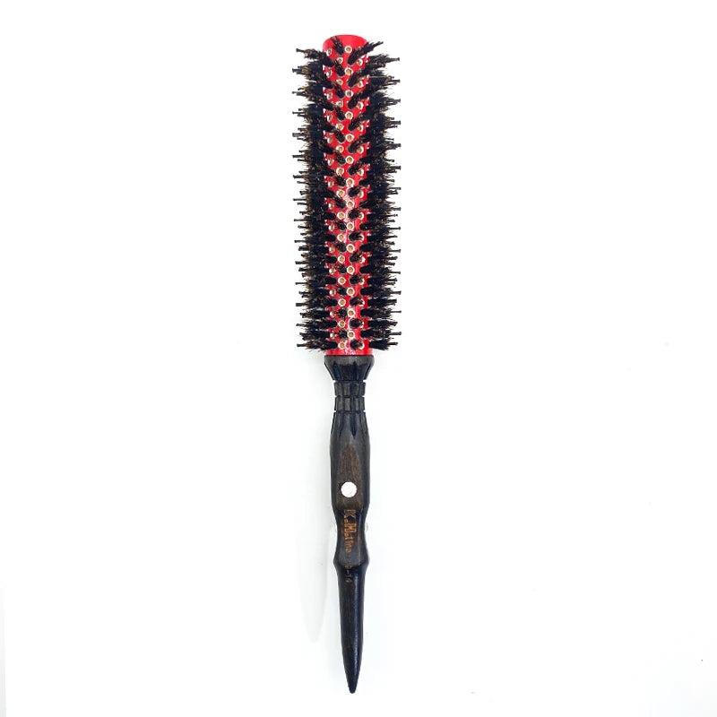 Round Hairbrush Anti Static Wood Boar Bristle Round Brush Hairdresser Styling Tools Teasing Brush For Curly Hair Comb Brush