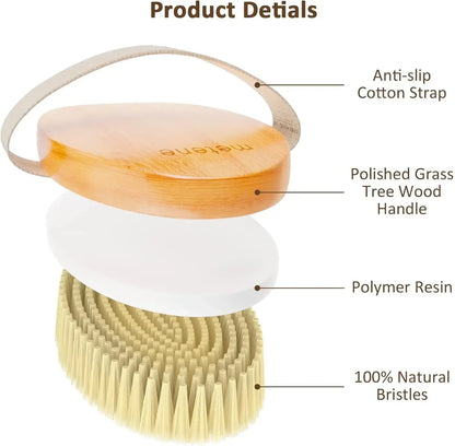 Dry Body Brushes, Exfoliating Body Scrubbers, Natural Bristles for Dry Skin, Improve Circulation, Stop Ingrown Hairs