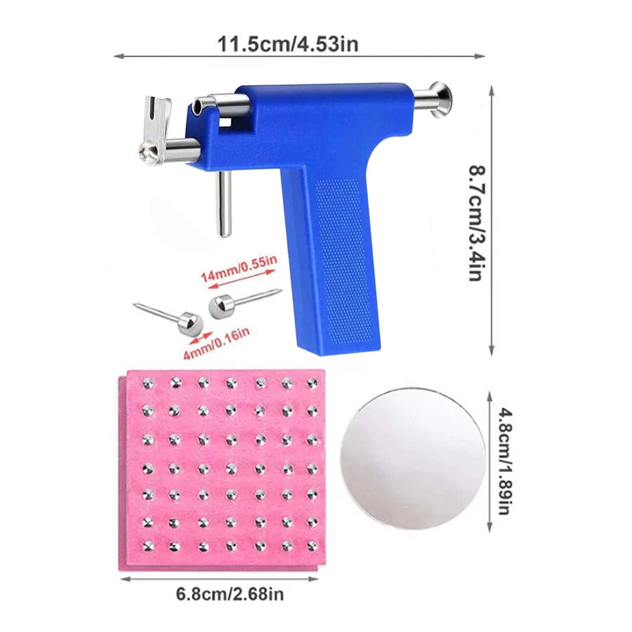 Professional Ear Piercing Gun with 98pcs Stainless Steel Earrings Stud for Home and Salon Use Ear Piercing Kit