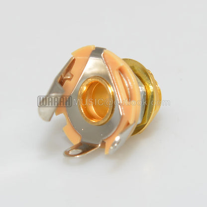 1pcs Electric Guitar Input Jack For Electric Guitar & Bass Guitar 1/4"" (6.35mm) Mono Jack Socket Chrome Nut & Washer