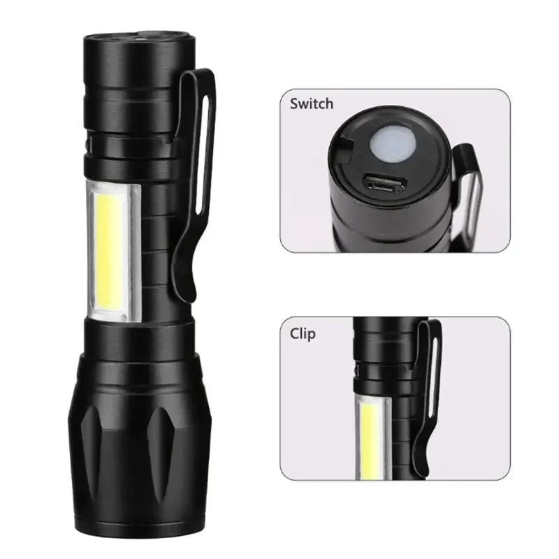 USB Rechargeable LED Flashlight Bright High Lumens,Zoomable Waterproof Torch,Portable Handheld Light for Outdoor Camping Hiking