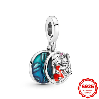 Hot Sale Charms Silver 925 Disney Pendant Beads Fits 3mm Bracelet Bangle Necklace For Women Luxury DIY Jewelry Making Fine Gifts