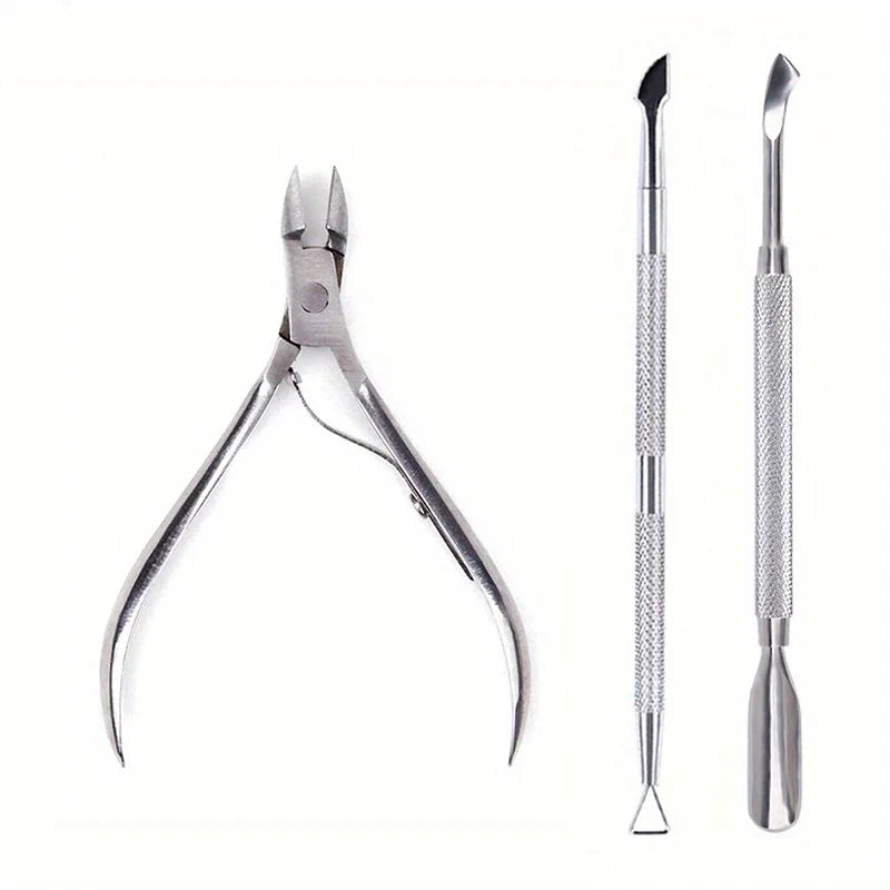 Nail Cuticle Pusher Tweezer Rainbow Cutter Nipper Clipper Dead Skin Remover Stainless Steel Manicure Nails Art Tool ManicureTool