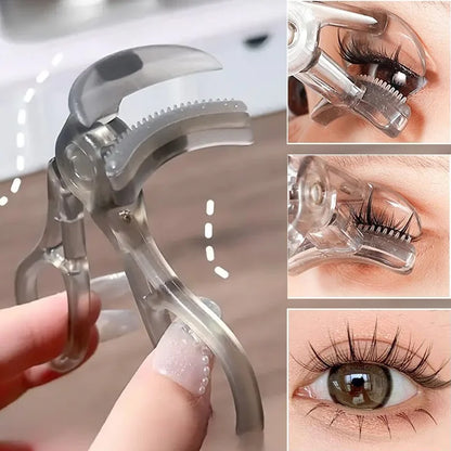 Portable Wide-Angle Eyelash Curler with Built-in Comb - for All Eye Shapes | Beginner-Friendly & Battery-Free (Travel Must-Have)