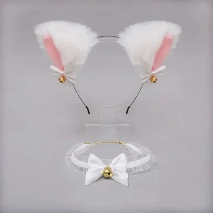 1 Set Cute Cat Ear Hair Wear Claw Gloves Girls Anime Cosplay Costume Plush Bell Cat Fur Ear Hairband Night Party Club Headbands