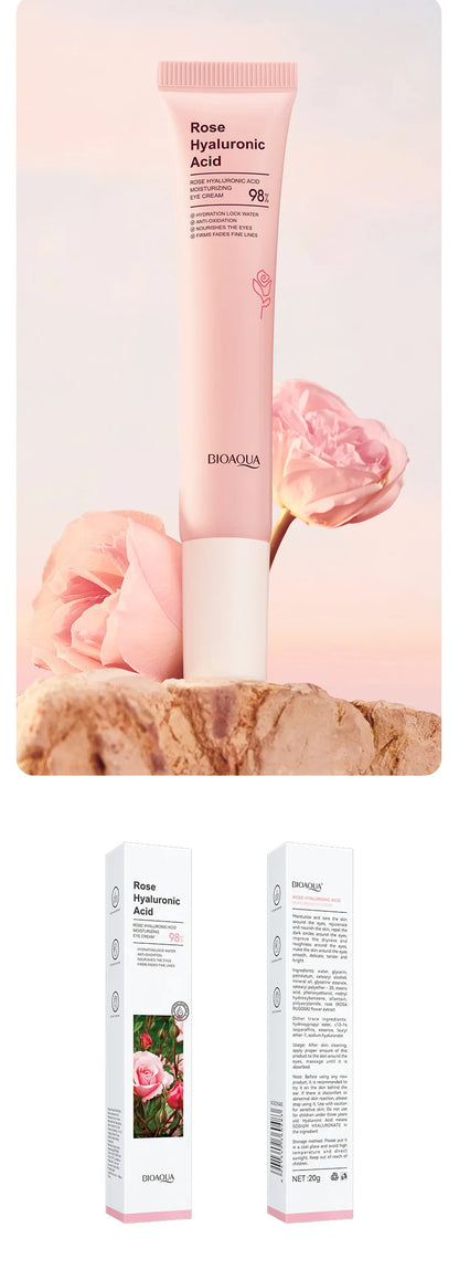 BIOAQUA Rose Hyaluronic Acid Travel Size Eye Mask Anti Wrinkle Dark Circles Eye Patches Moisturizing Firming Skin Care