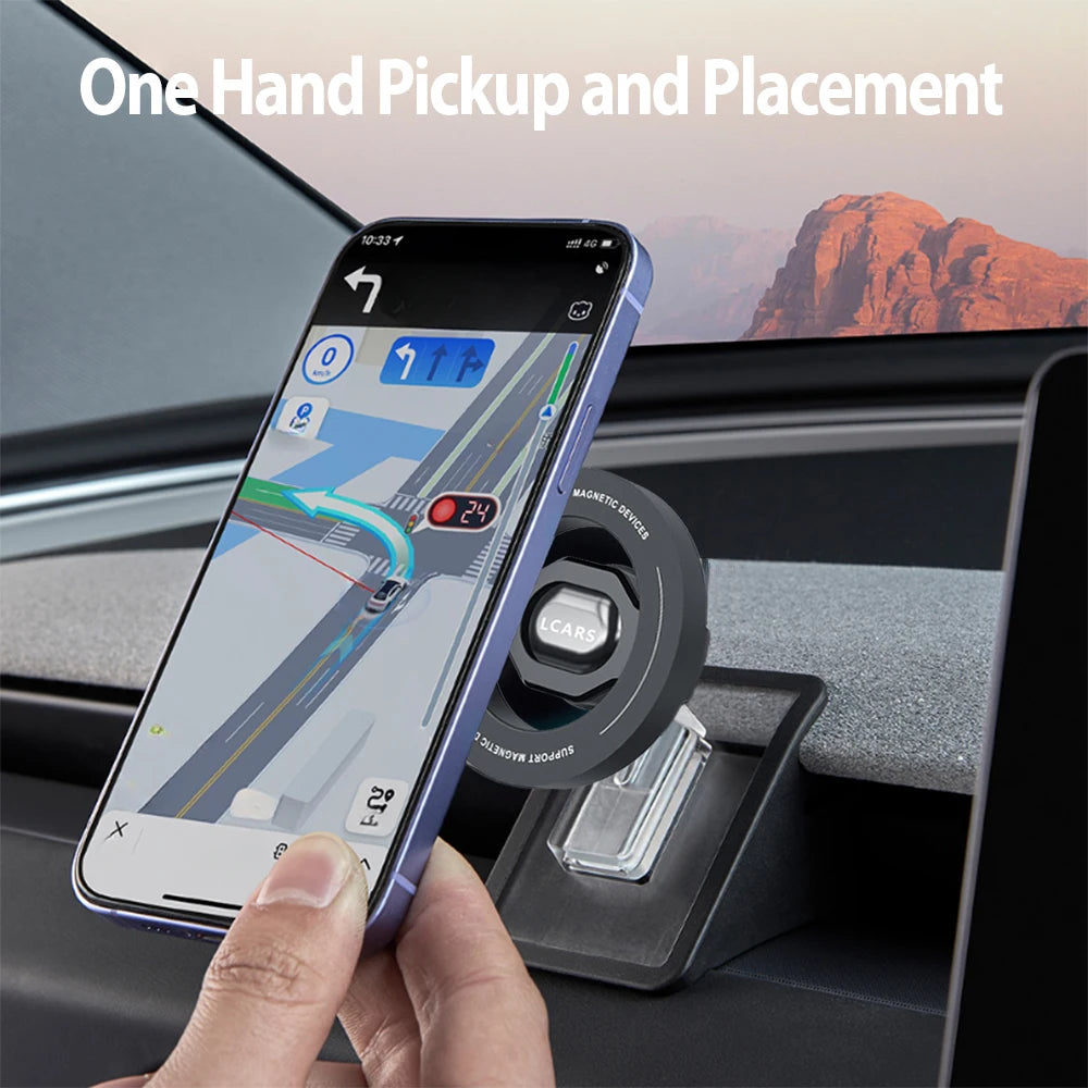 For Tesla Model 3 Highland 2024 & Model Y Launch 2025 Magnetic Car Phone Mount Anti Shake Vibration Proof Holder Stand Accessory