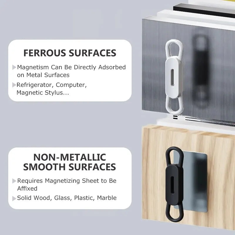 Magnetic Pen Holder Office Whiteboard Adhesive Pencil Hooks Adjustable Silicone Magnet Marker Holder For Refrigerator Blackboard