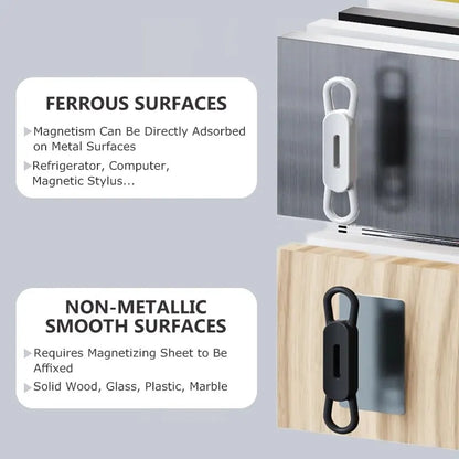 Magnetic Pen Holder Office Whiteboard Adhesive Pencil Hooks Adjustable Silicone Magnet Marker Holder For Refrigerator Blackboard
