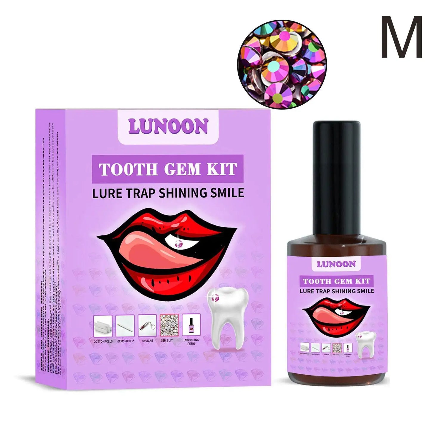 Tooth Jewelry Kit DIY Teeth Gems Set 7ml Glues Light Firm Reliable Clear Precious Stone Crystal Tooth Ornaments Jewellery