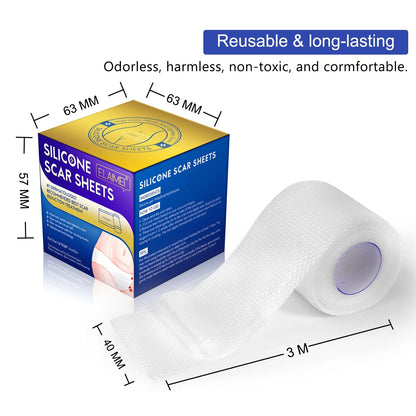 1 Roll Invisible Silicone Scar Sheets Self-Adhesive Scar Cover Tape Skin Care Strips Transparent Color