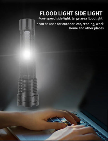 High Powerful LED Flashlights Long Range 150M Super Bright Torch Light Rechargeable Waterproof Outdoor Camping Lamp