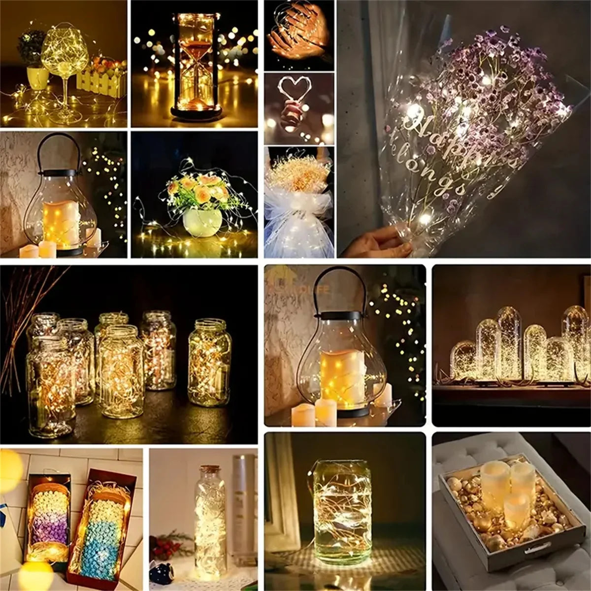 4PC/10PC/40PC LED2M20LED Fairy Battery Powered String Light,excluding battery,Used for Wedding,Party,Bedroom,Bouquet Decoration