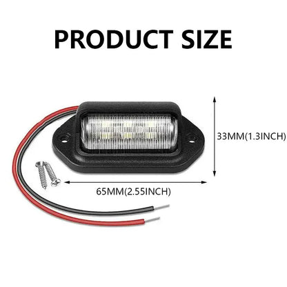 2PCS Car License Number Plate Lights Universal 12-24V For SUV Truck Trailer Van White Side Lamp Bulbs Car License Plate Lights