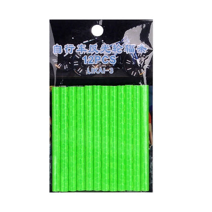 12PCS/Bag Bicycle Wheel Spokes Reflective Sticker Tube Strip Warning Light DIY 7.5cm MTB Cycling Reflector Reflective Safety Kit