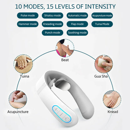 Smart Back Neck Massager Electric TENS Pulse Cervical Muscle Massages Wireless Shoulder Health Care H99 H62 JT88 F6Device