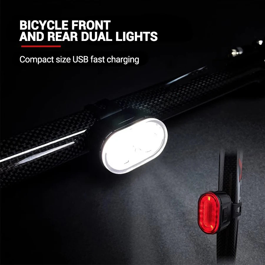 Rechargeable Bike Lighting Front/Rear Lights Bicycle Lamp Led Cycling Light Bike Flashlight for Bicycle Front Taillight Lantern