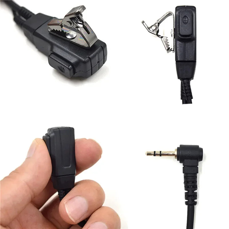 2.5mm Earpiece 1Pin Radio Air Covert Acoustic Tube Earpieces Headset with PTT Mic Compatible with Motorola T5428 TLKR T5 XTR446