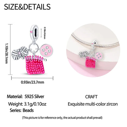925 Sterling Silver Tailor Sewing Machine Telephone Alarm Clock Charms Pendants Fit 925 Original Bracelets DIY Jewelry