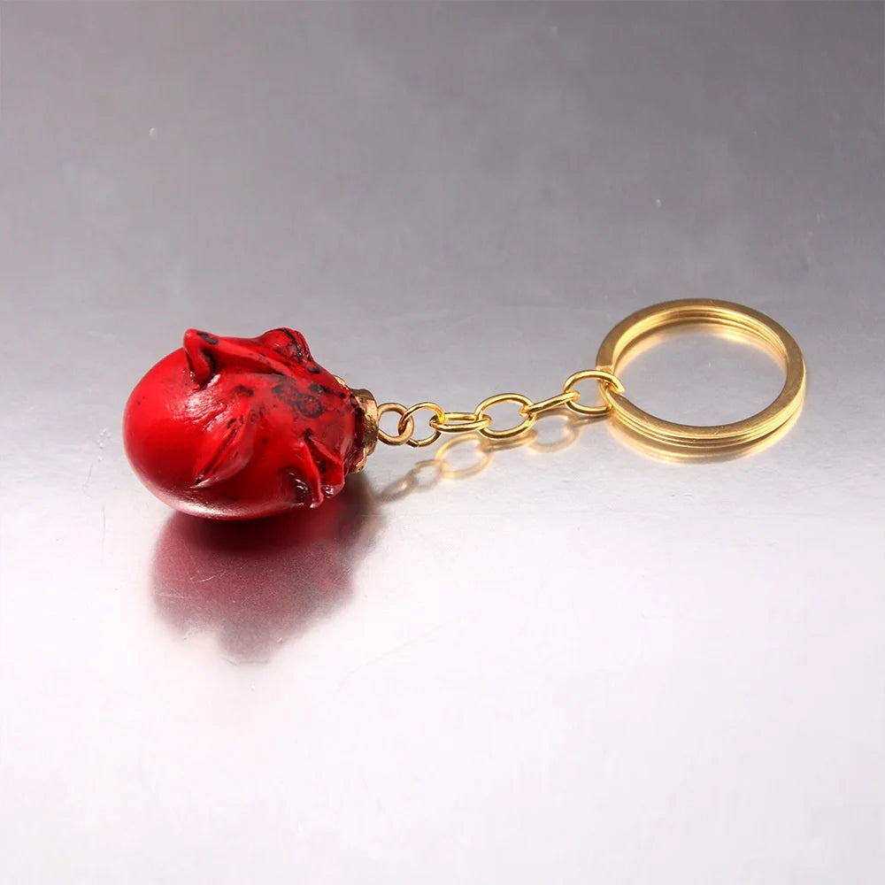 Fashing Popular anime Red Elliptical three-dimensional pendant Necklace Egg Of King Cosplay  Arc Resin Pendant Accessories Gift