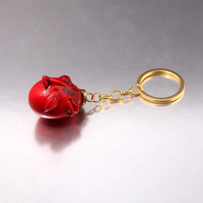 Fashing Popular anime Red Elliptical three-dimensional pendant Necklace Egg Of King Cosplay  Arc Resin Pendant Accessories Gift