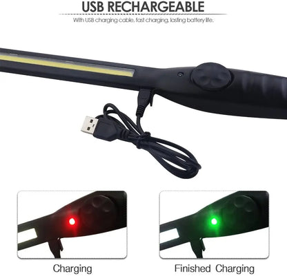 KDULIT LED Magnetic Work Light Rechargeable Underhood Work Lamp With Hooks & Rotating Magnetic Base For Car Repairing Emergency