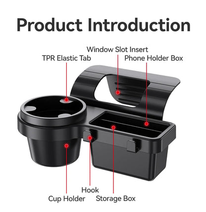 Car Cup Stand Phone Holder Mount Tray Side Door Window Storage Barrel Pocket Hanging Storage Rack with Auto Interior Accessories
