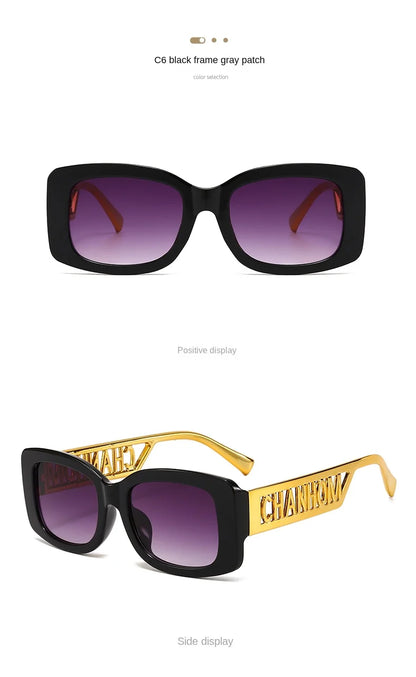 Fashion Fishing Sunglasses Male Female Black Frame Letter Palm Hip-hop Trend Brand High-end Sense Sunglasses Travel Sunglasses