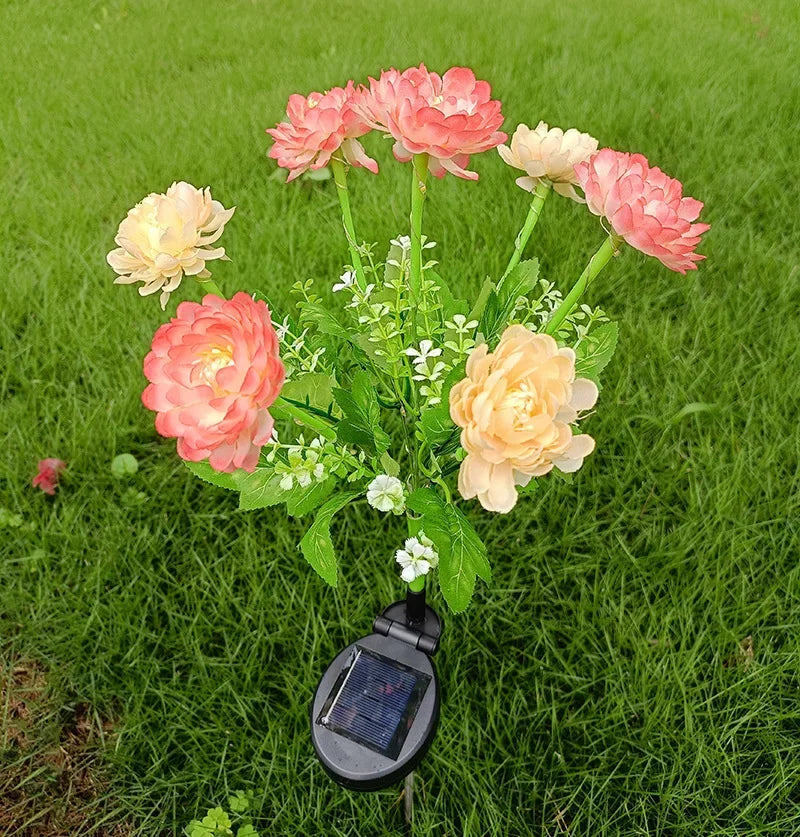 Solar Lights Outdoor Lighting Solar Garden Light Snow Lotus Flower Lawn Lamp for Yard Patio Flower Party Lamp Wedding Mother Day