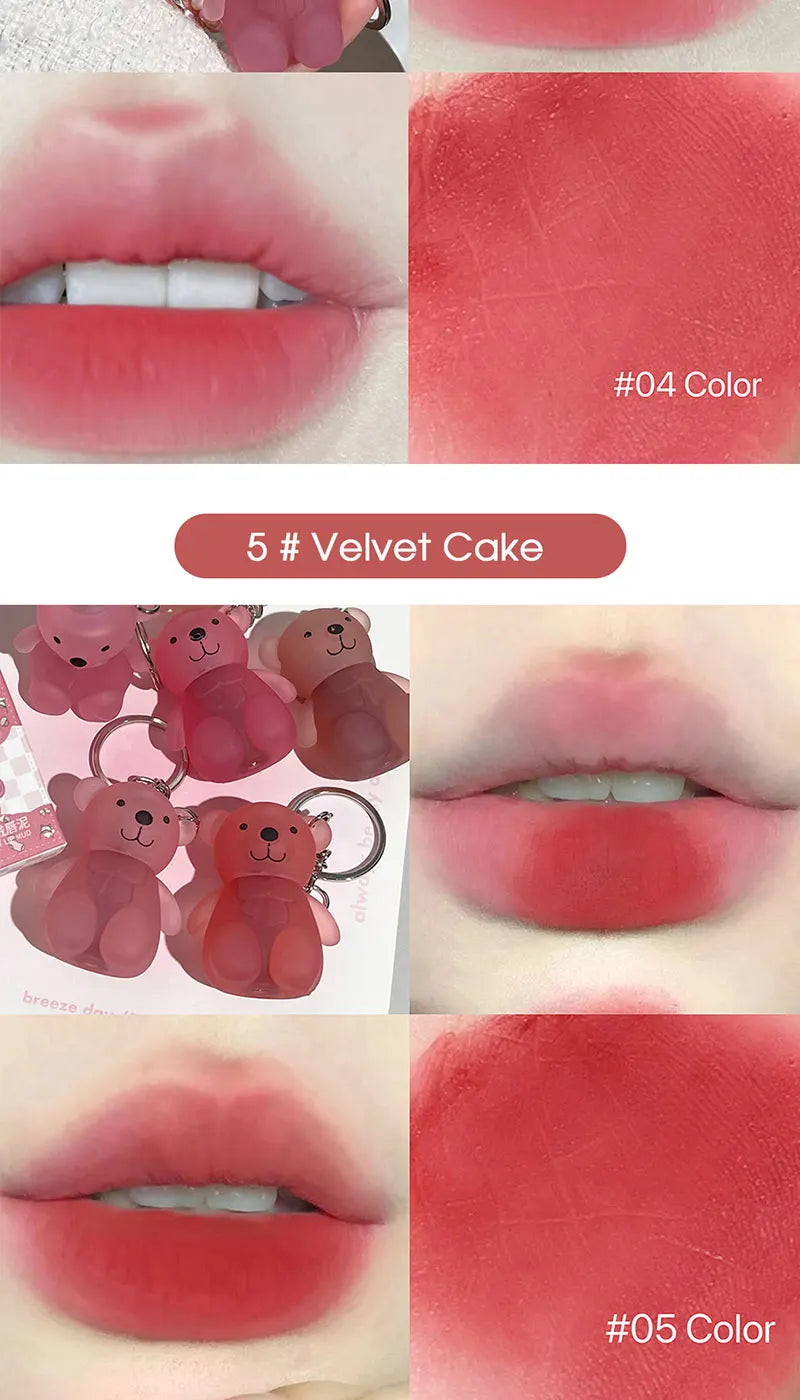 Art Value Bear Velvet Lip Clay with White Silky Lip Glaze Lipstick