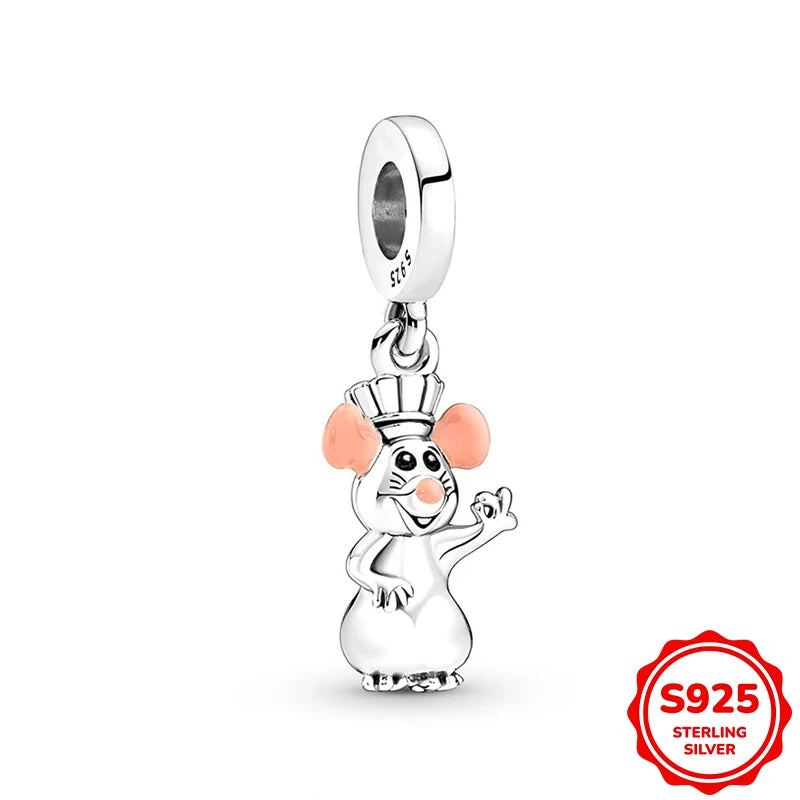 Hot Sale Charms Silver 925 Disney Pendant Beads Fits 3mm Bracelet Bangle Necklace For Women Luxury DIY Jewelry Making Fine Gifts