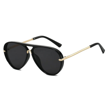Trendy Oversized Pilot Sunglasses Women Men Vintage Retro Classic Designer Sun Glasses UV400 Protection Fashion Ladies Shades