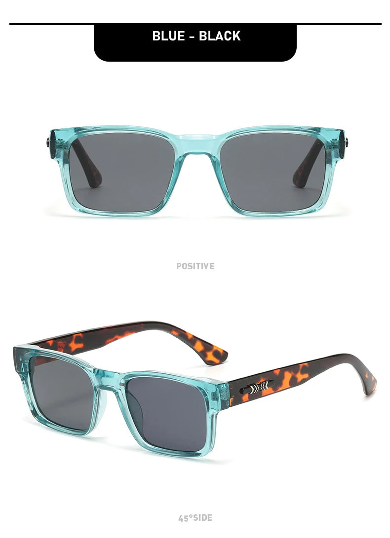 Light Luxury Square Sunglasses Minimalist Design Elegant Unisex Uv400 Protection Sun Glasses 9017