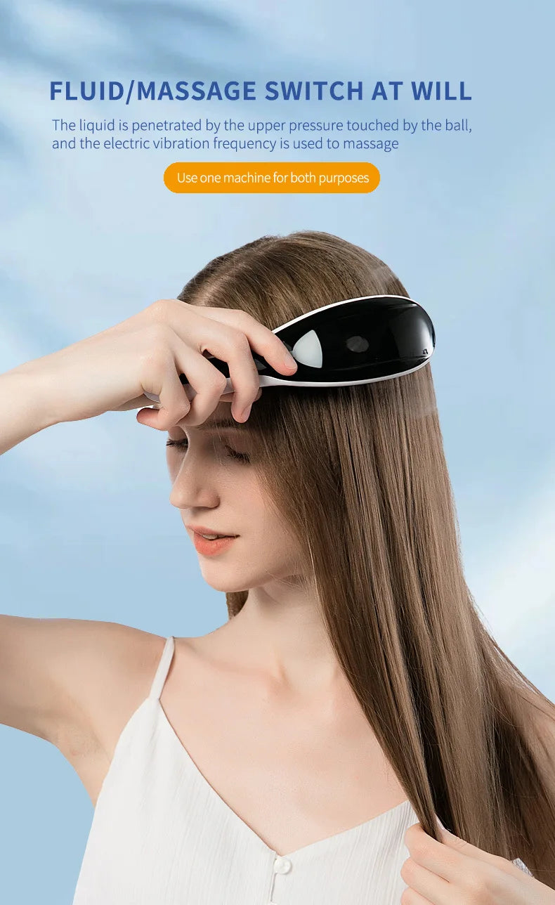 Electric Spray Massage Comb Hair Growth Vibration Head Massager Brush LED Anti Hair Loss Scalp Liquid Medicine Atomizing Comb
