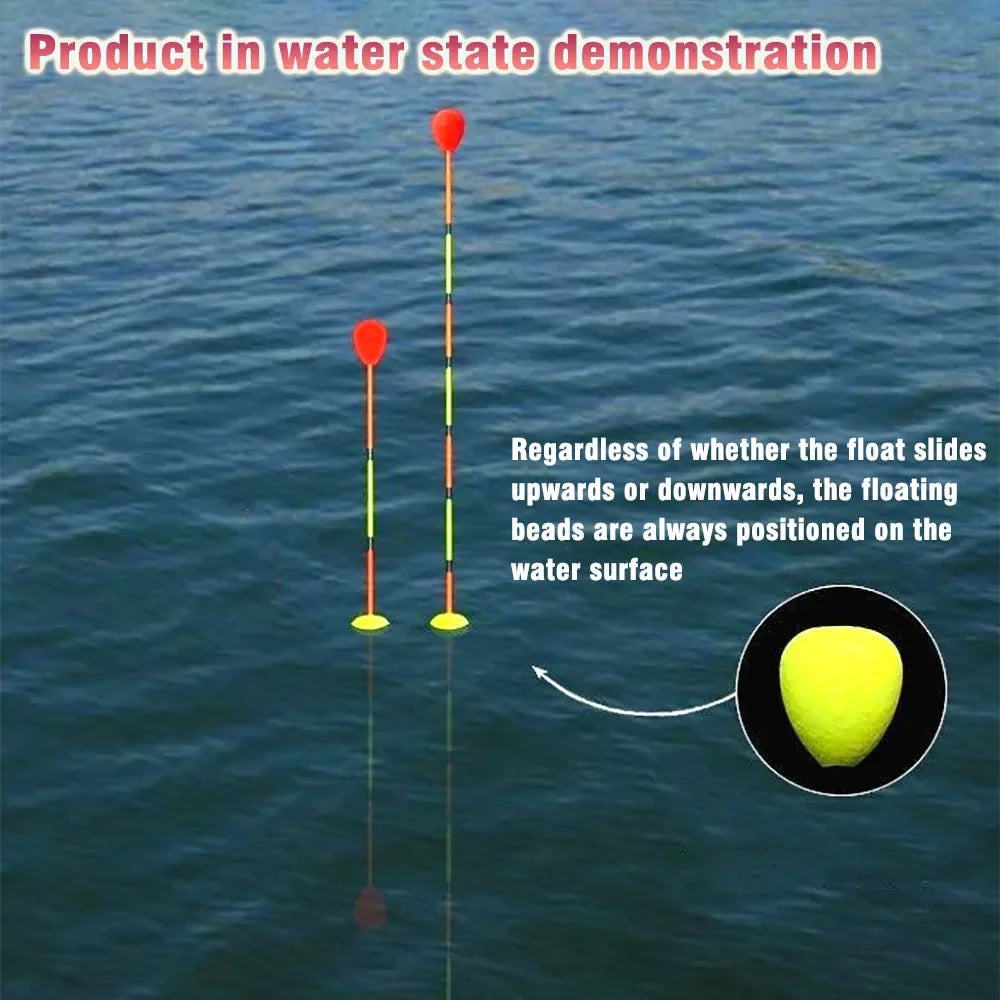 Topranc 50Pcs Floating Beads Eye-catching Beans Floating Beads Collision Ultra-light Foam EVA Fishing Accessories