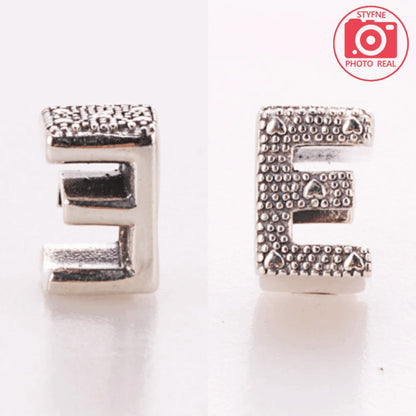 Silver 925 26 Letter A-Z Alphabet Charm Fine Beads Fit Original Charms Silver Bracelet DIY Fine Jewelry for Women Gifts Making