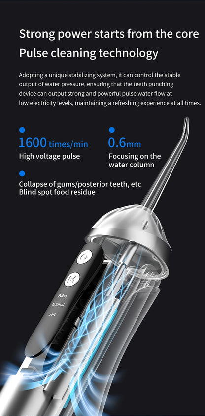 Teeth Water Flosser Electric Oral Irrigator Portable Home Dental Cleaning Teeth Rechargeable Waterproof Teeth Cleaner Oral Care