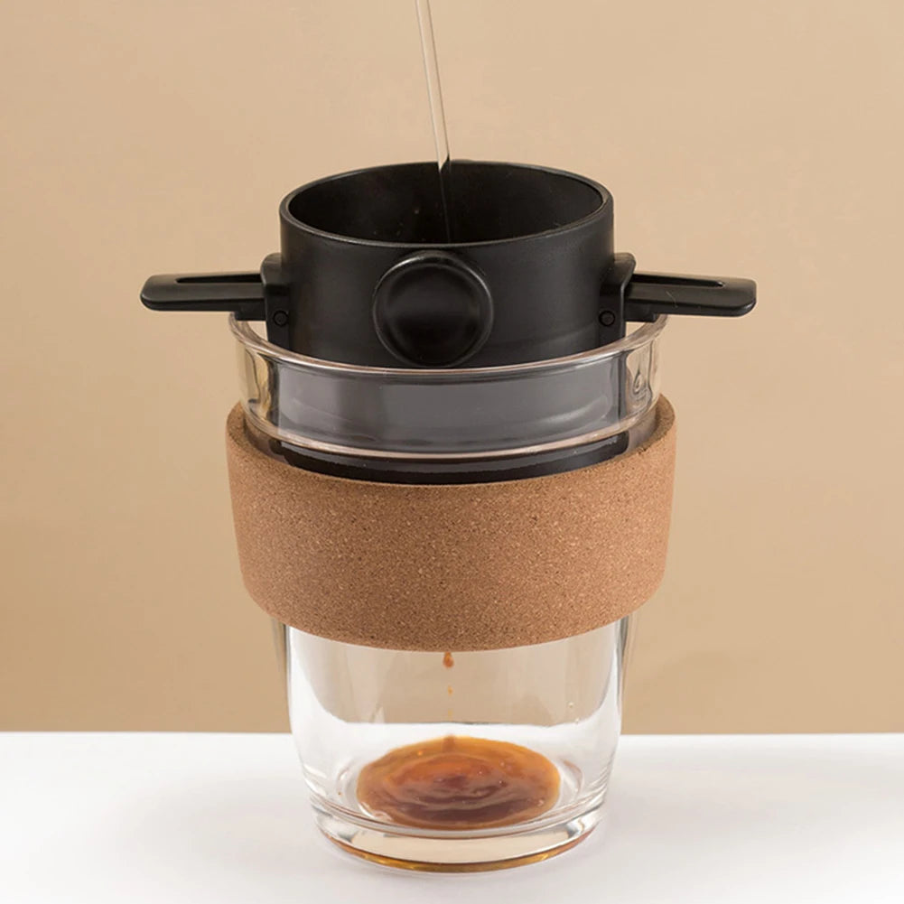 Foldable Portable Coffee Filter Coffee Maker Stainless Steel Drip Coffee Tea Holder Reusable Paperless Pour Over Coffee Dripper