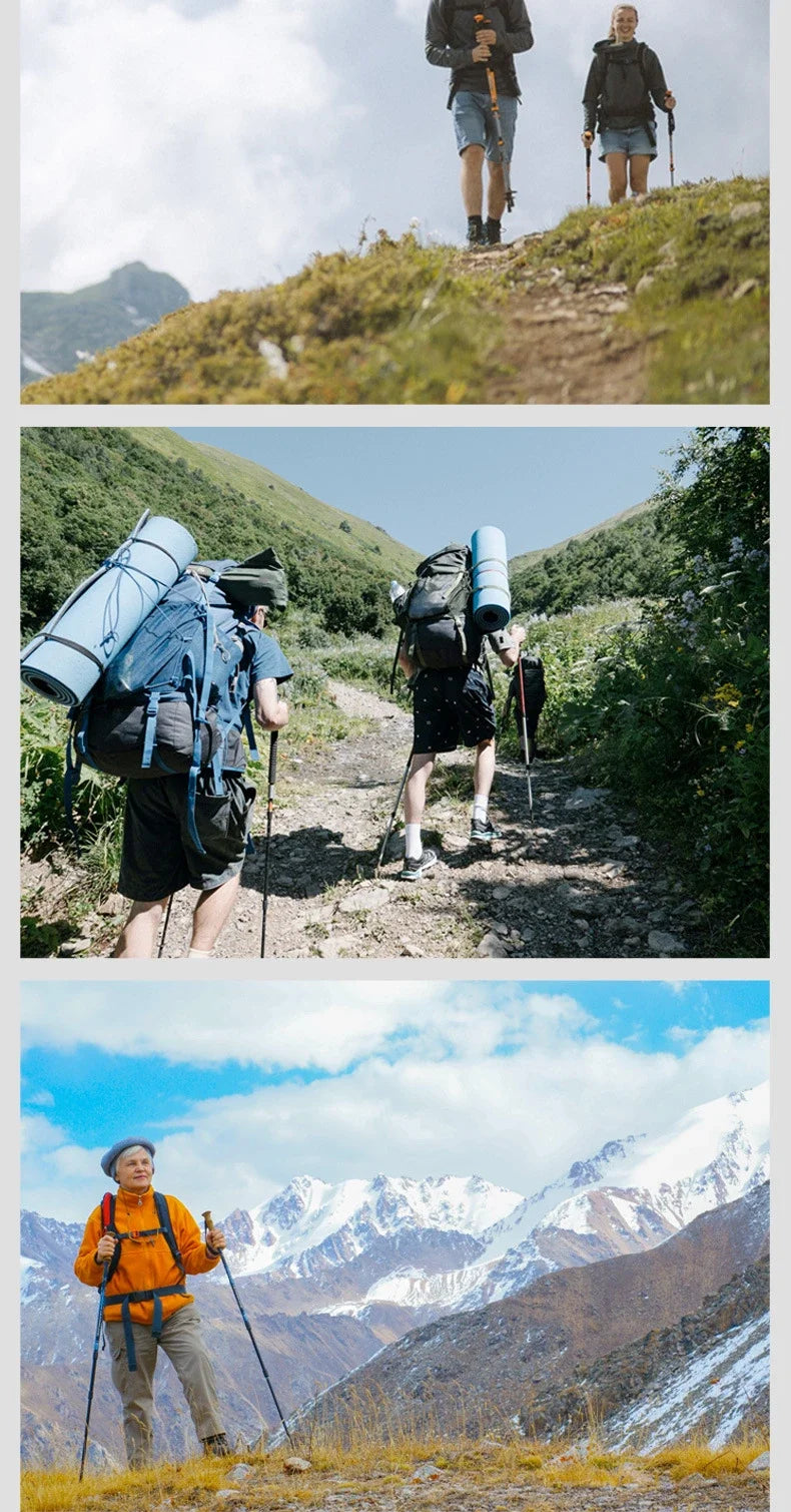 1pcs Hiking Anti Shock Walking Sticks Telescopic Trekking Climbing Poles Ultralight Walking Canes  Aluminum Outdoor  135CM