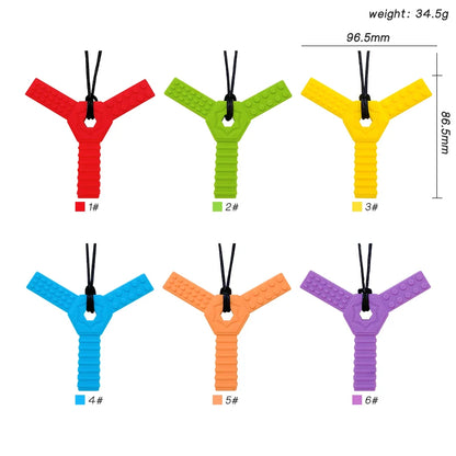 1pcs Silicone Teether Kids Chew Necklace Sensory Chewy Pendant Oral Motor Toys Therapy Tools for Autism Children's Goods